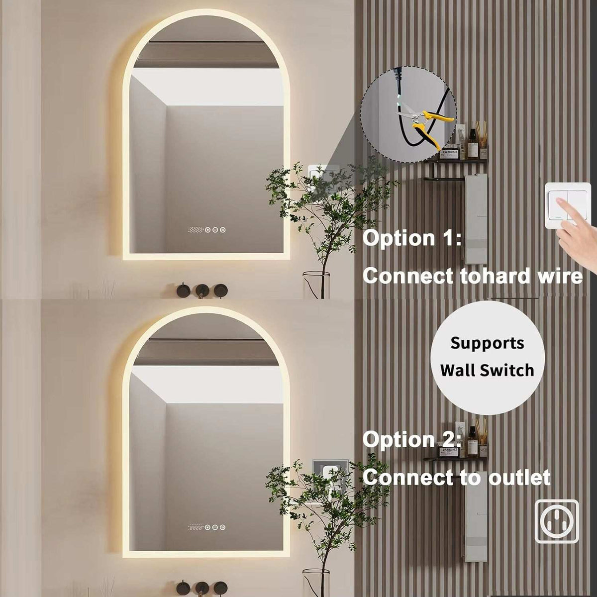 Arched LED Bathroom Mirror