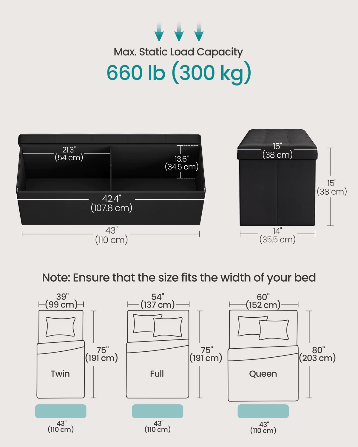 43-Inch Folding Storage