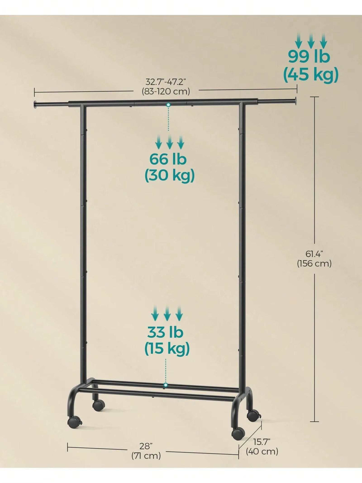Clothing Rack with Wheels