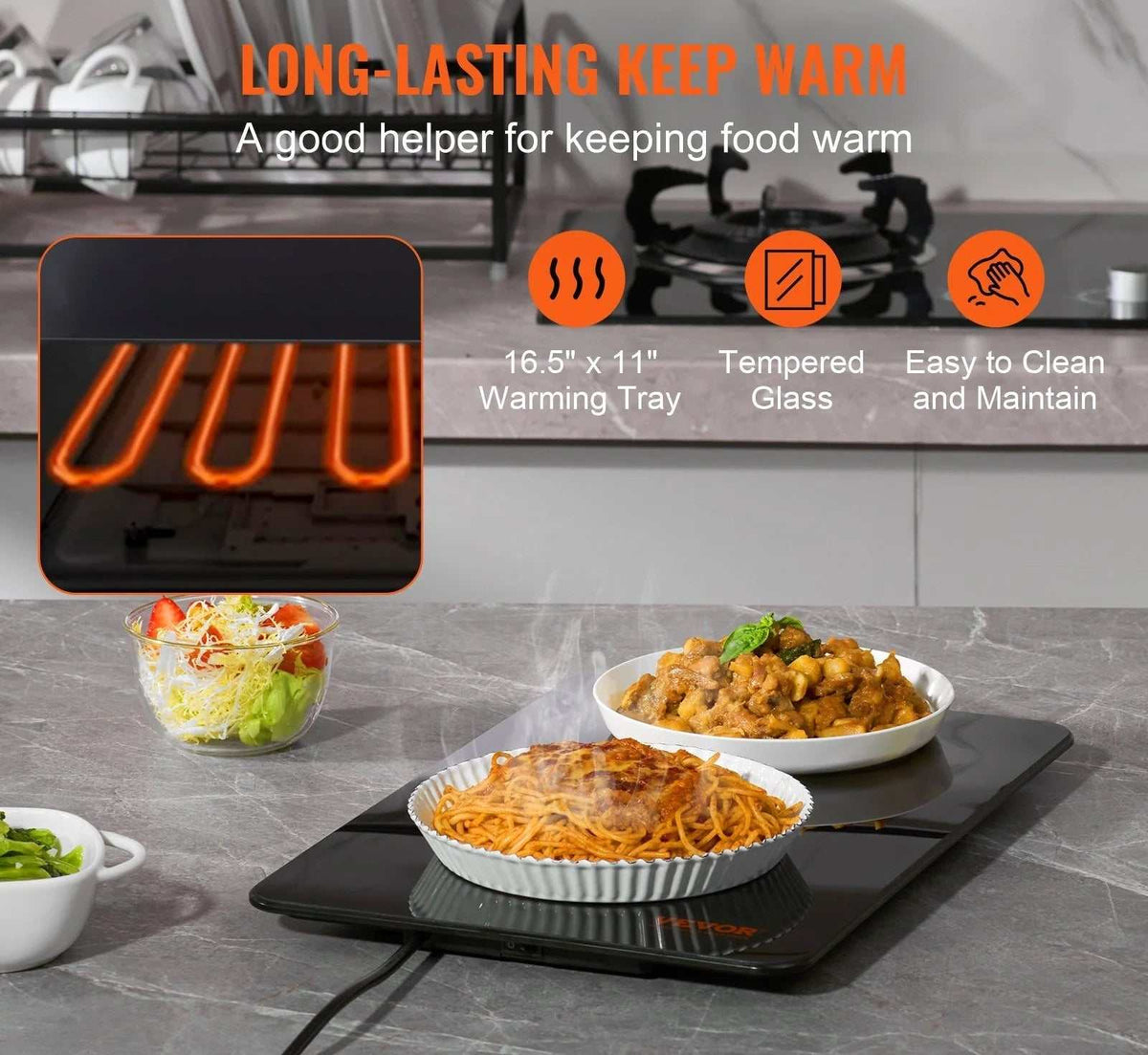 Portable Electric Glass Warming Tray