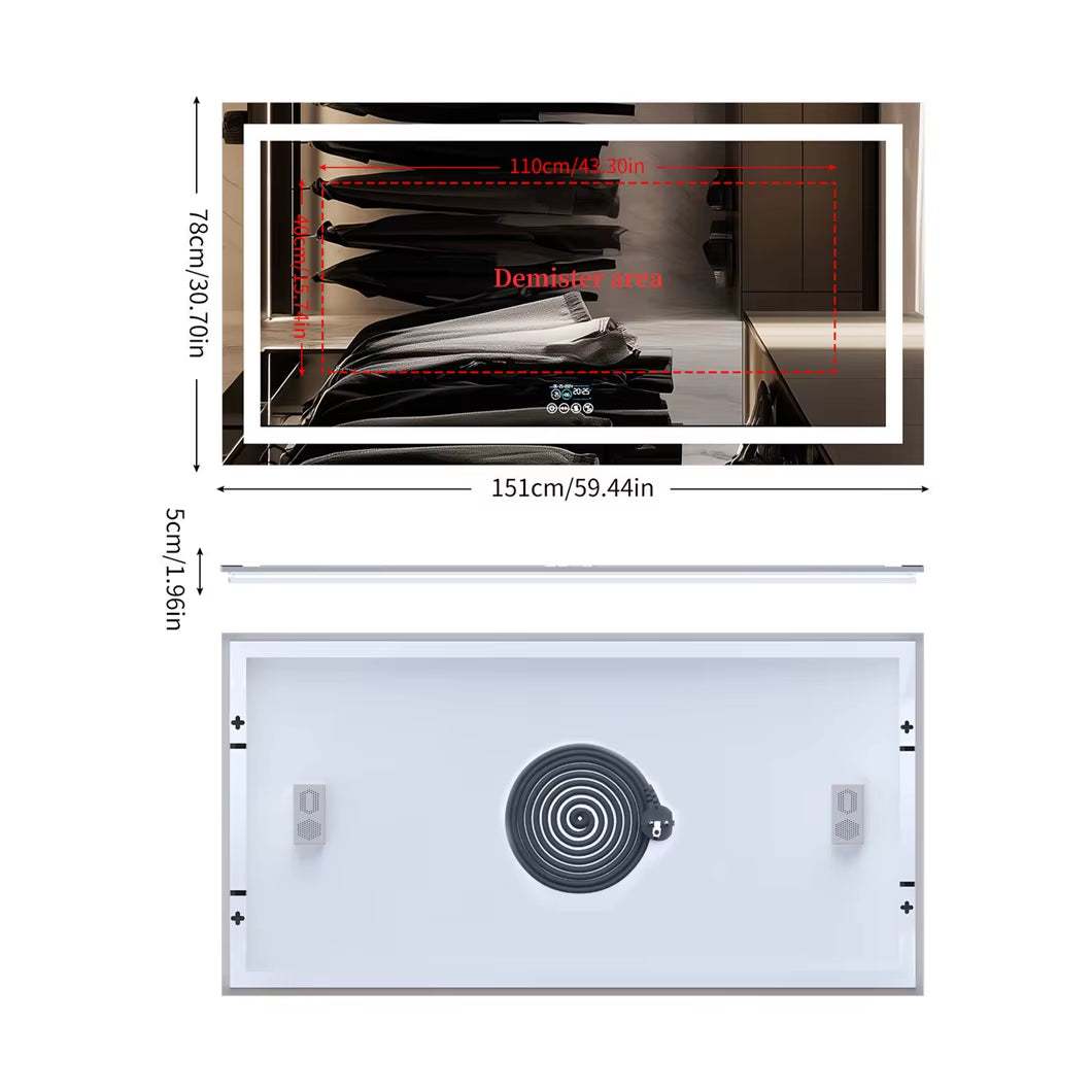 XXL Smart LED Bathroom Mirror