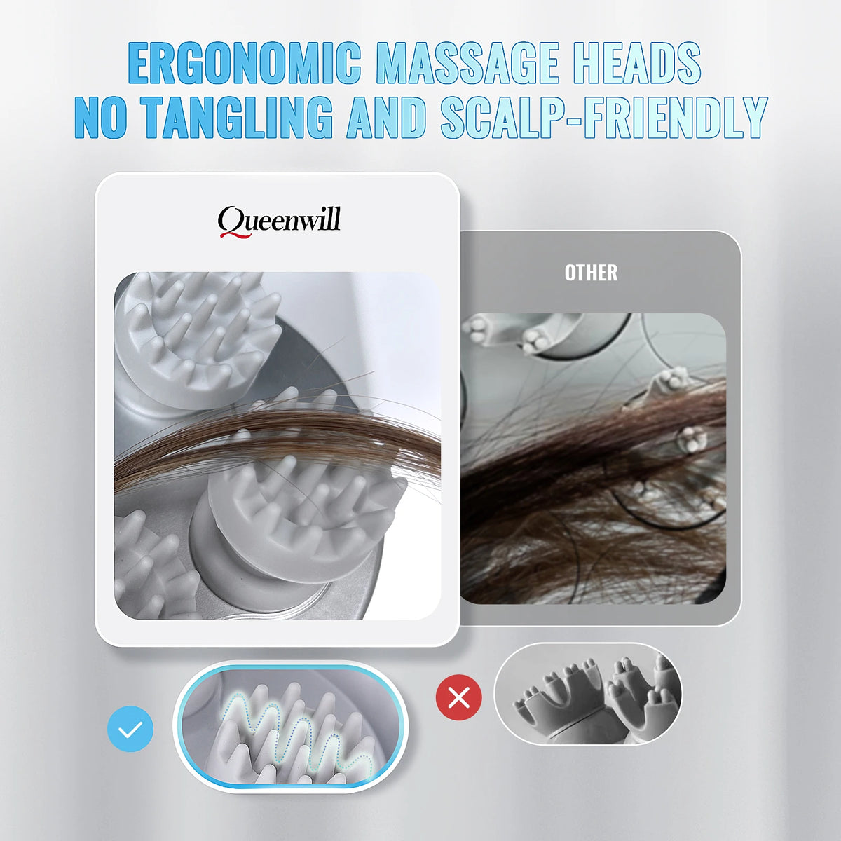 Electric Hair Scalp Massager with Kneading 84 Massage Node, Handheld Scratcher Massager for Hair Growth, Deep Clean,Stress Relax