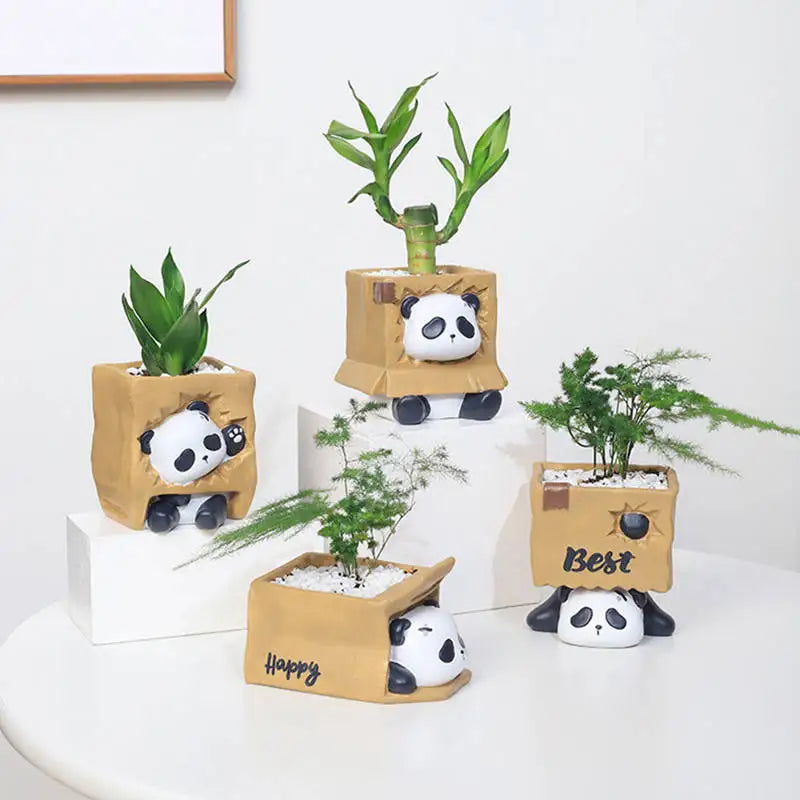 Panda Flower Pot Resin Succulent