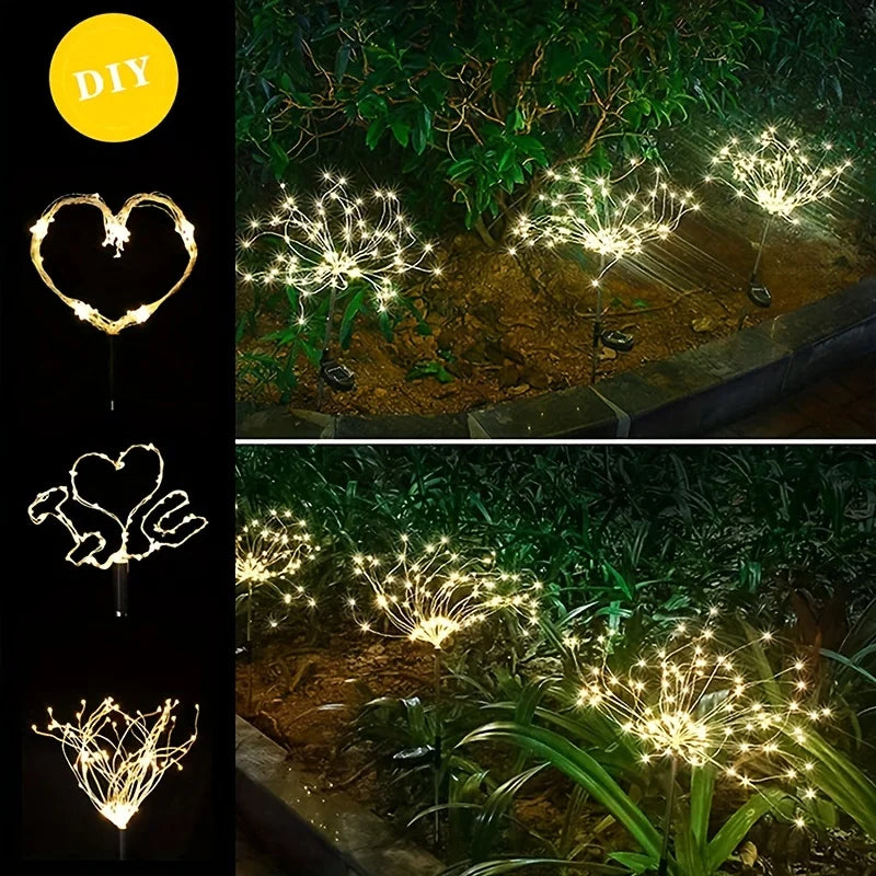 Solar Fireworks Lamp Outdoor