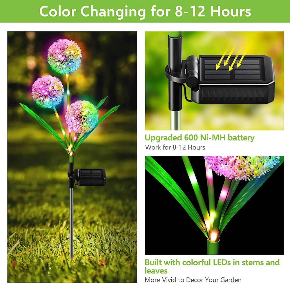 Solar Dandelion Flower Light Outdoor