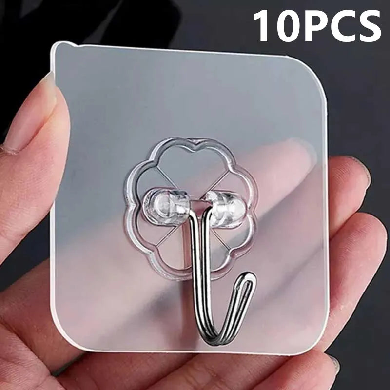 10PCS Transparent Adhesive Hooks