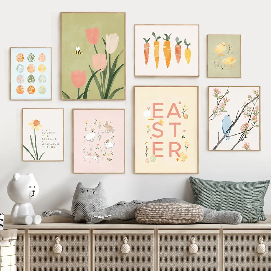 Easter Spring Pastels Minimalism Canvas