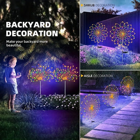 Solar Fireworks Lamp Outdoor