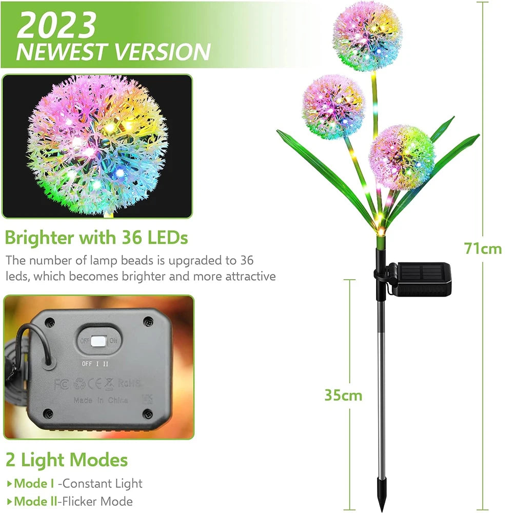 Solar Dandelion Flower Light Outdoor