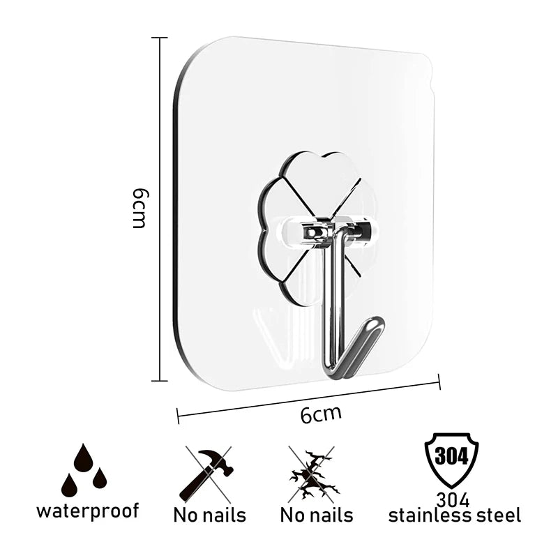 10PCS Transparent Adhesive Hooks