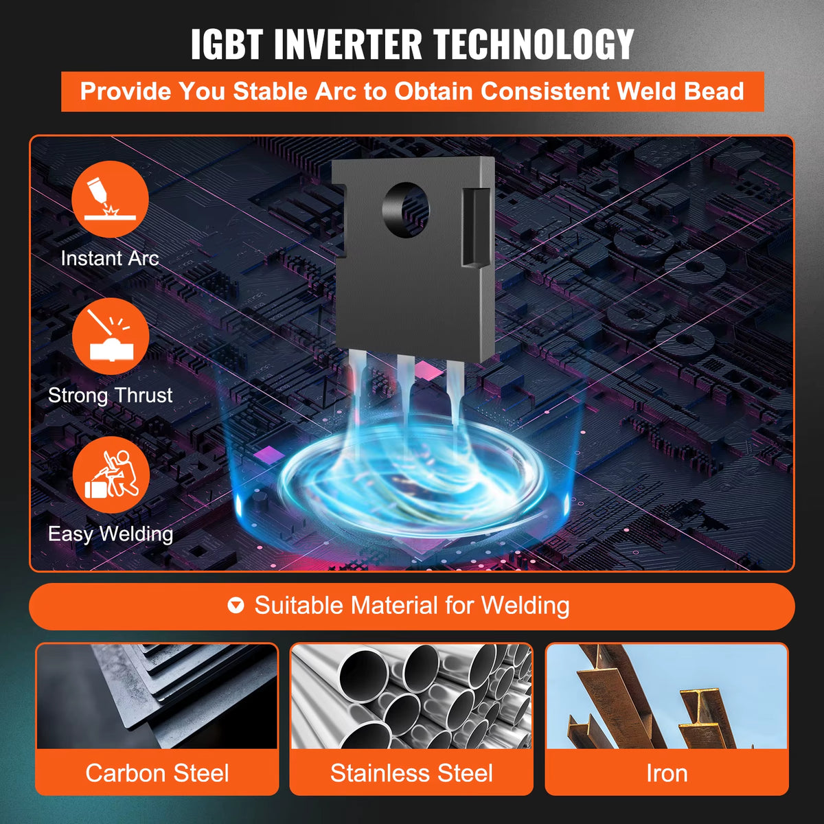 VEVOR MIG Welder 3In1 Welding Machine 270 Amp MIG TIG Arc Welder Lift ARC Welder Digital Display Combo Inverter Welding Machine