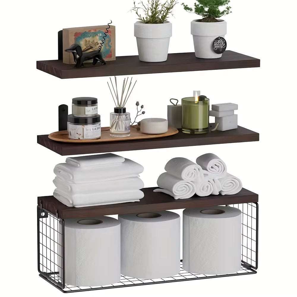 Wall Mounted Wood Floating Shelves