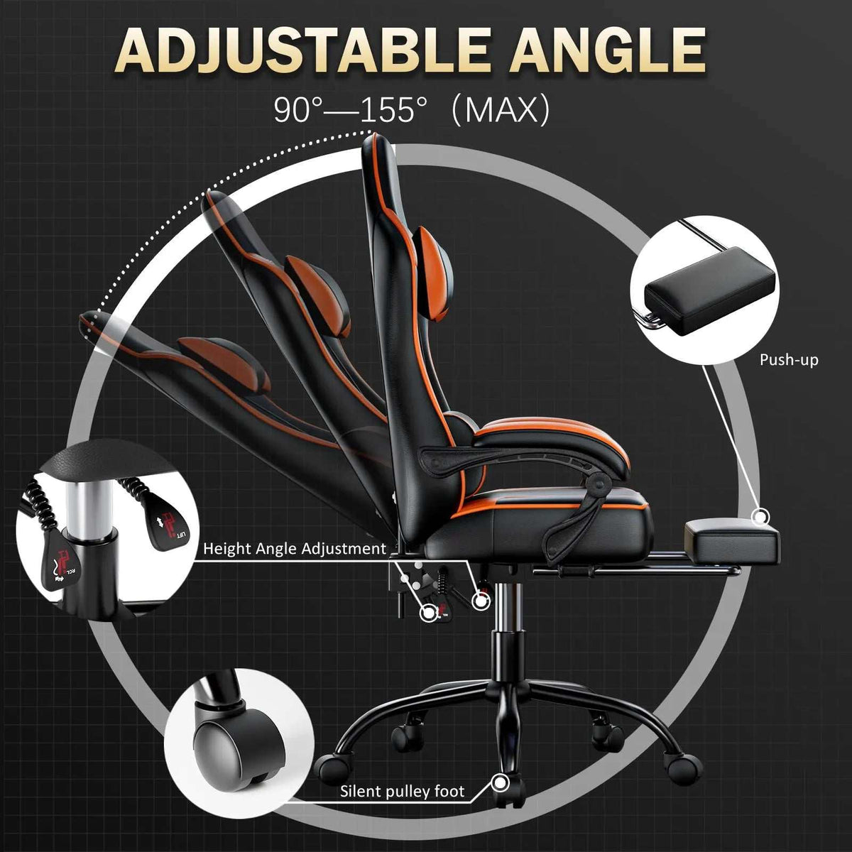 PU Leather Reclining Gaming Chair